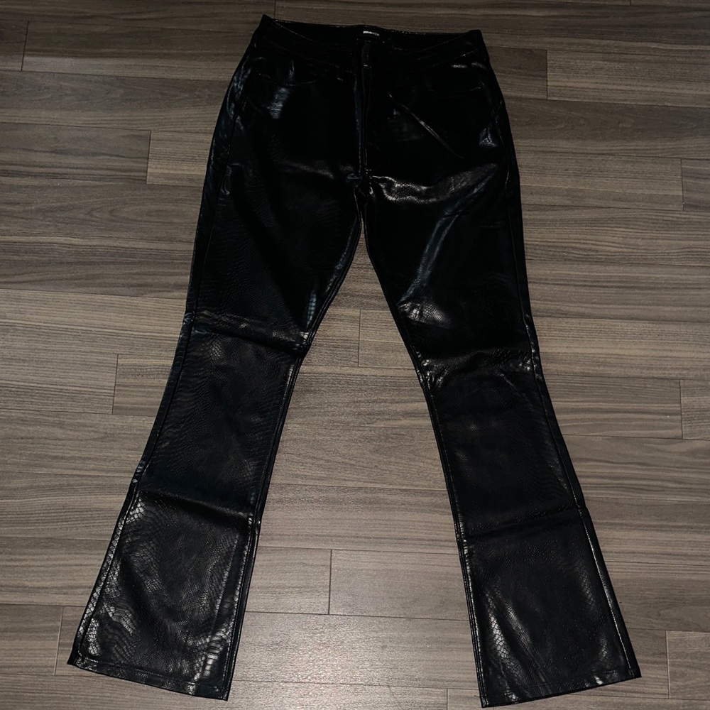 Fashion Nova Black Leather Men Jeans